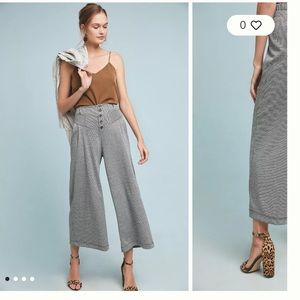 Anthropologie Maeve Houndstooth Wide Leg Pants -Small